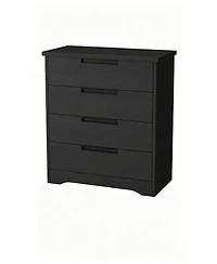 homfan 4-Drawer Dresser – Chest of Drawers with Embedded Handles, Wooden Organizer for Bedroom, Nursery and Hallway
