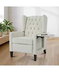 Streamdale Furniture Manual Adjustable Wingback Recliner with Side Table and Usb Ports