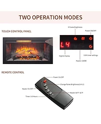 Mondawe 36 inch Infrared Electric Fireplace with Removable Trim kit Insert, Touch Panel Home Decor Heater