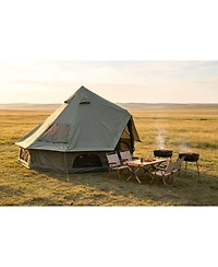 Streamdale Furniture Oxford 9.8feet Family Bell Tent with Stove Jack - 4 Season Glamping Shelter