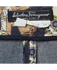 Pre-Owned Salvatore Ferragamo Women's Floral Gancini Print Denim Straight Jeans