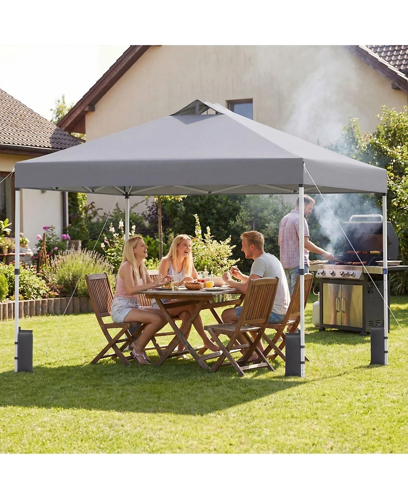 Sugift Outdoor Commercial Pop Up Canopy Tent with Wheeled Storage Bag