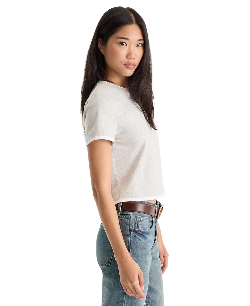 Good American Women's Crewneck Short-Sleeve Cotton Top