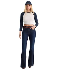 Good American Women's Mid-Rise Slim Flare Jeans
