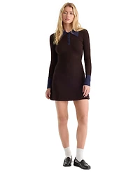Good American Women's Collared Long-Sleeve Sweater Dress