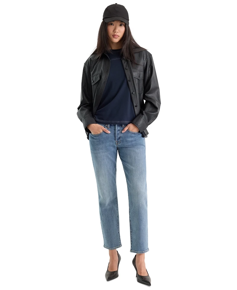Good American Women's Mid-Rise Straight-Leg Ankle Pants