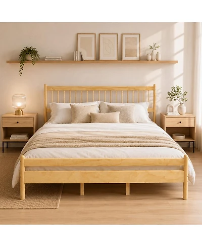Streamdale Furniture Traditional King Size Pinewood Bed with Headboard and Footboard