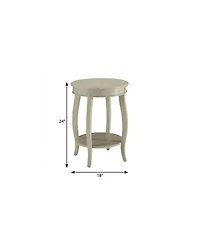 HomeRoots 24" Solid Wood Round End Table With Shelf