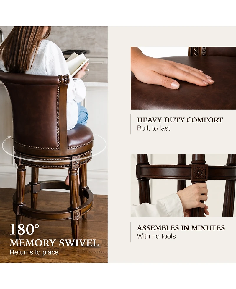 Maven Lane Pullman Counter Stool Finish with Faux Leather