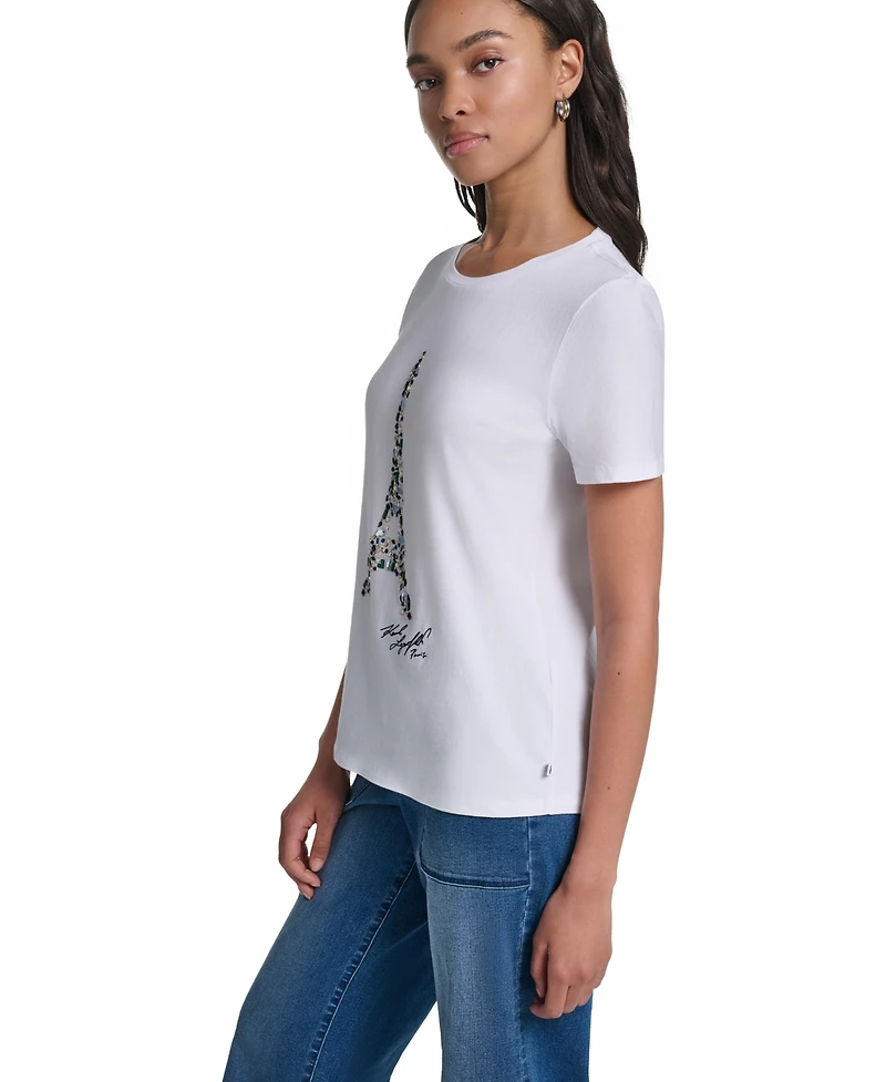 Karl Lagerfeld Paris Women's Eiffel Graphic T-Shirt