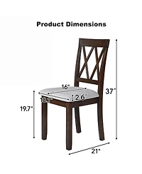 Streamdale Furniture Dining Collection Set of 2 Upholstered Solid Wood Legs Dining Chairs