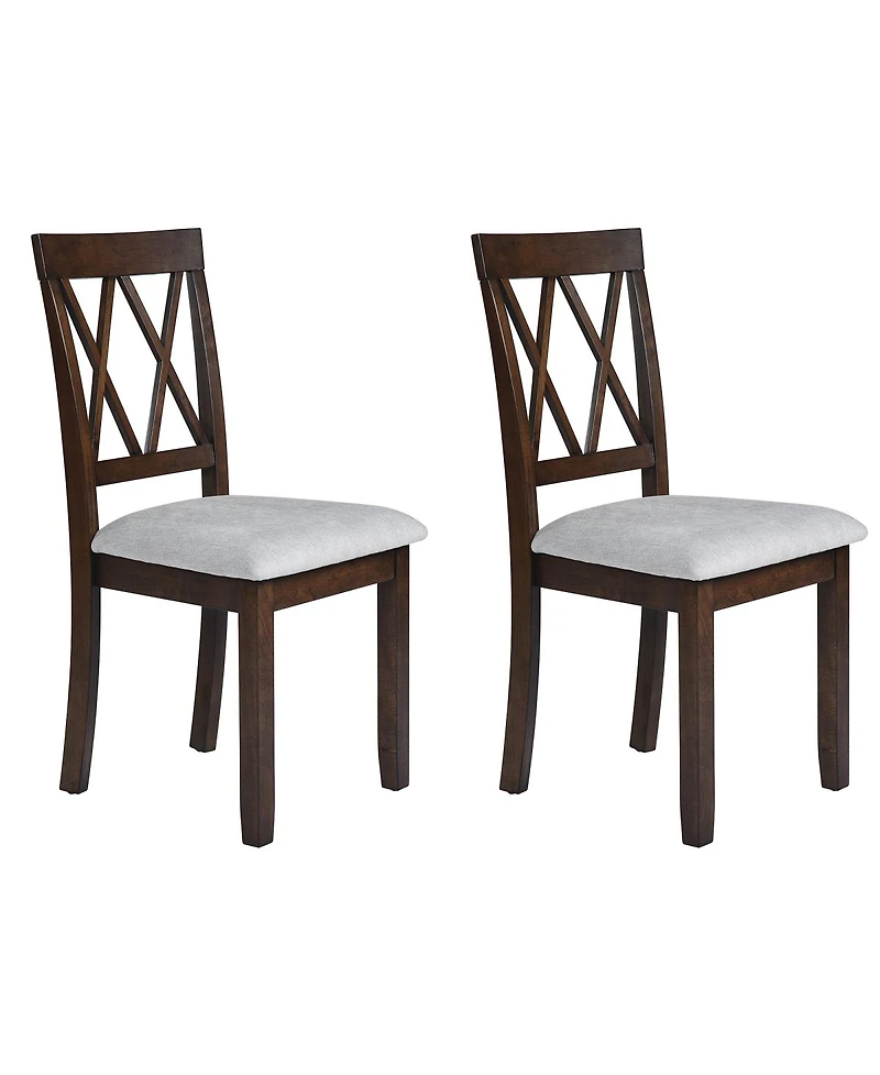 Streamdale Furniture Dining Collection Set of 2 Upholstered Solid Wood Legs Dining Chairs