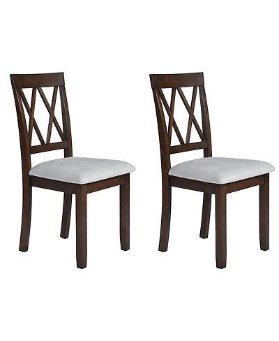 Streamdale Furniture Dining Collection Set of 2 Upholstered Solid Wood Legs Dining Chairs
