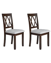 Streamdale Furniture Dining Collection Set of 2 Upholstered Solid Wood Legs Dining Chairs