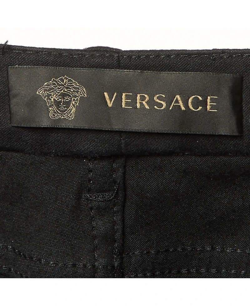 Pre-Owned Versace Women's Denim and Mesh Paneled Slim Fit Jeans