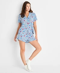 State of Day Women's 2-Pc. Short-Sleeve Notched-Collar Pajama Set Xs-3X, Created for Macy's