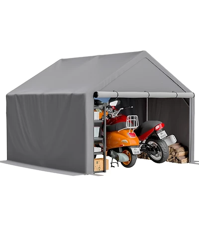 Clihome 10x10 Feet Storage Shed, Waterproof Uv Resistant Shelter with Roll-Up Door and Mesh Windows