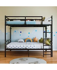 Streamdale Furniture Metal Twin Over Twin Bunk Bed with Safety Guardrails