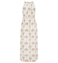 Lascana Women's Palm Print High Neck Maxi Dress
