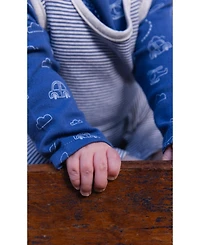 Deux par Baby Boy ( 3M to 24 M ) Cotton Onesie with Overalls Set Printed Transportation
