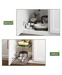 Lovmor 2 Tier Individual Pull Out Cabinet Organizer Slide Kitchen Storage Sliding Shelves