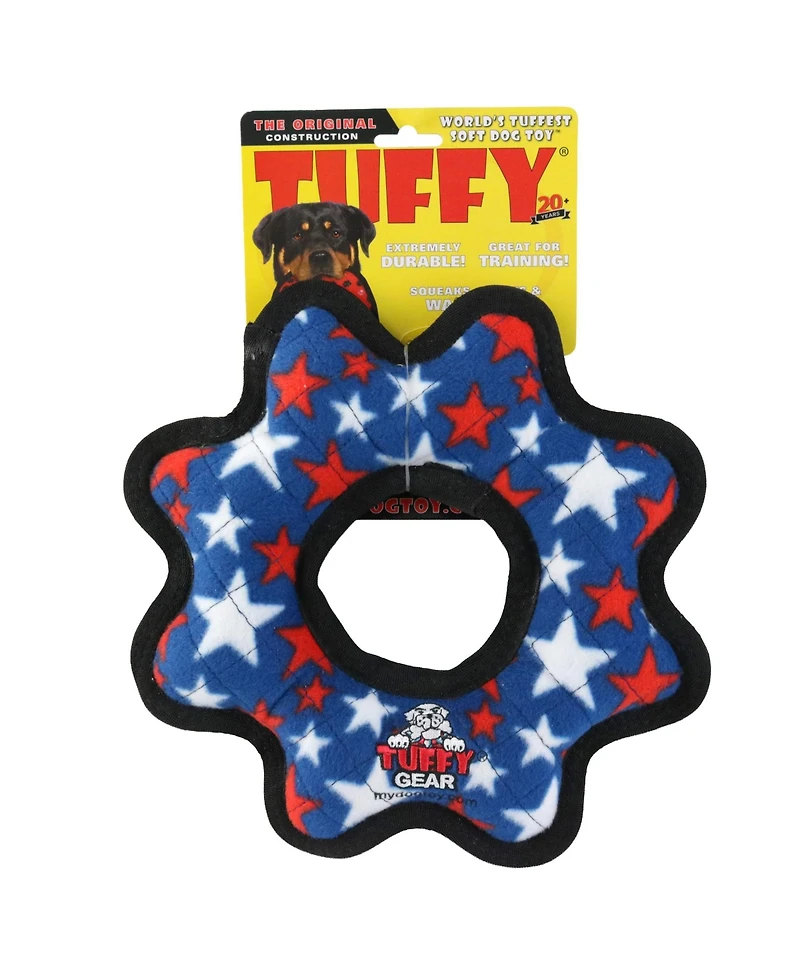 Tuffy Ultimate Gear Ring Star, Plush Squeaky Dog Toy