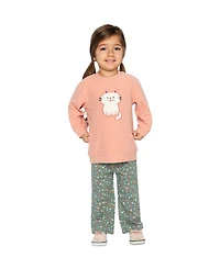Deux par Deux Baby Girls Tunic and Leggings Set Pale Pink and Green Floral Print