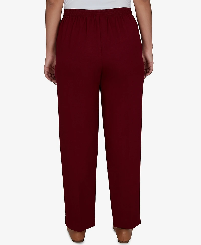Alfred Dunner Women's Union Square Textured Cranberry Pants