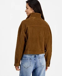 And Now This Women's Short-Corduroy-Stand-Collar Bomber Jacket, Macy's Exclusive