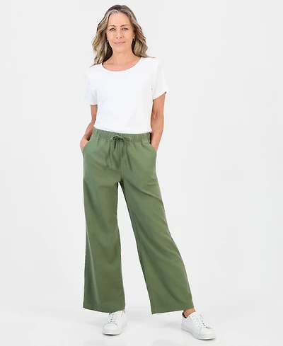 Style & Co Women's Petite Dobby Pull-On Wide-Leg Pants, Macy's Exclusive