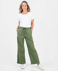 Style & Co Women's Petite Dobby Pull-On Wide-Leg Pants, Macy's Exclusive