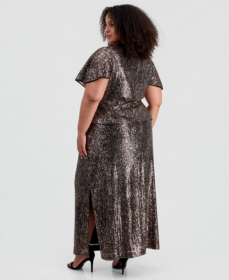 Muse Plus Sequinned Maxi Skirt