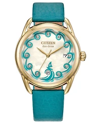 Citizen Women's Princess Moana Green Leather Strap Watch 36mm