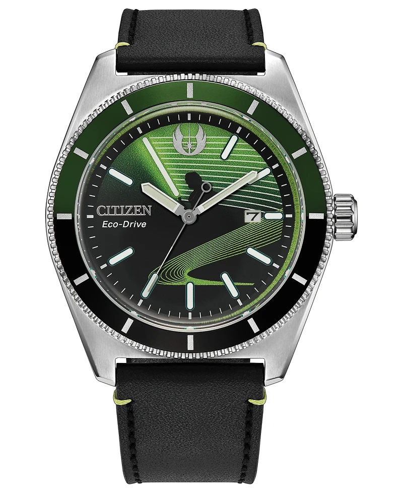 Citizen Men's Star Wars Luke Skywalker, Jedi Master Black Leather Strap Watch 43mm