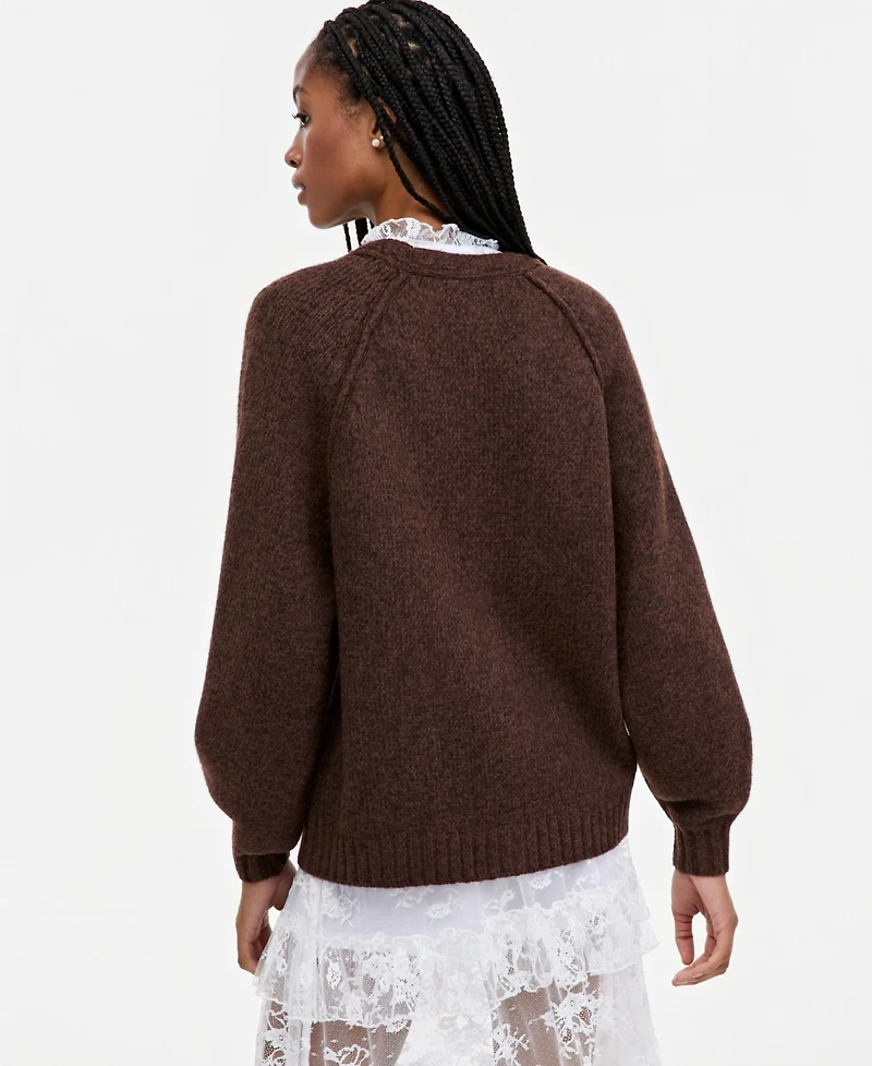 And Now This Women's Slouchy Ribbed-Knit Button-Up Cardigan, Macy's Exclusive