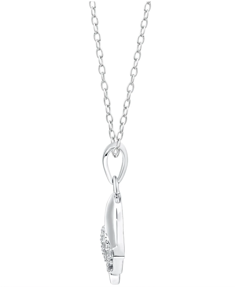 Diamond Football Helmet 18" Pendant Necklace (1/10 ct. t.w.) in Sterling Silver