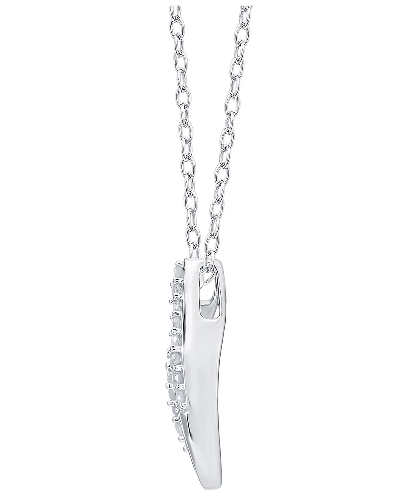 Diamond Open Teardrop 18" Pendant Necklace (1/10 ct. t.w.) in Sterling Silver