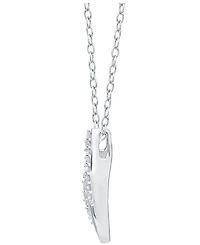 Diamond Open Teardrop 18" Pendant Necklace (1/10 ct. t.w.) in Sterling Silver