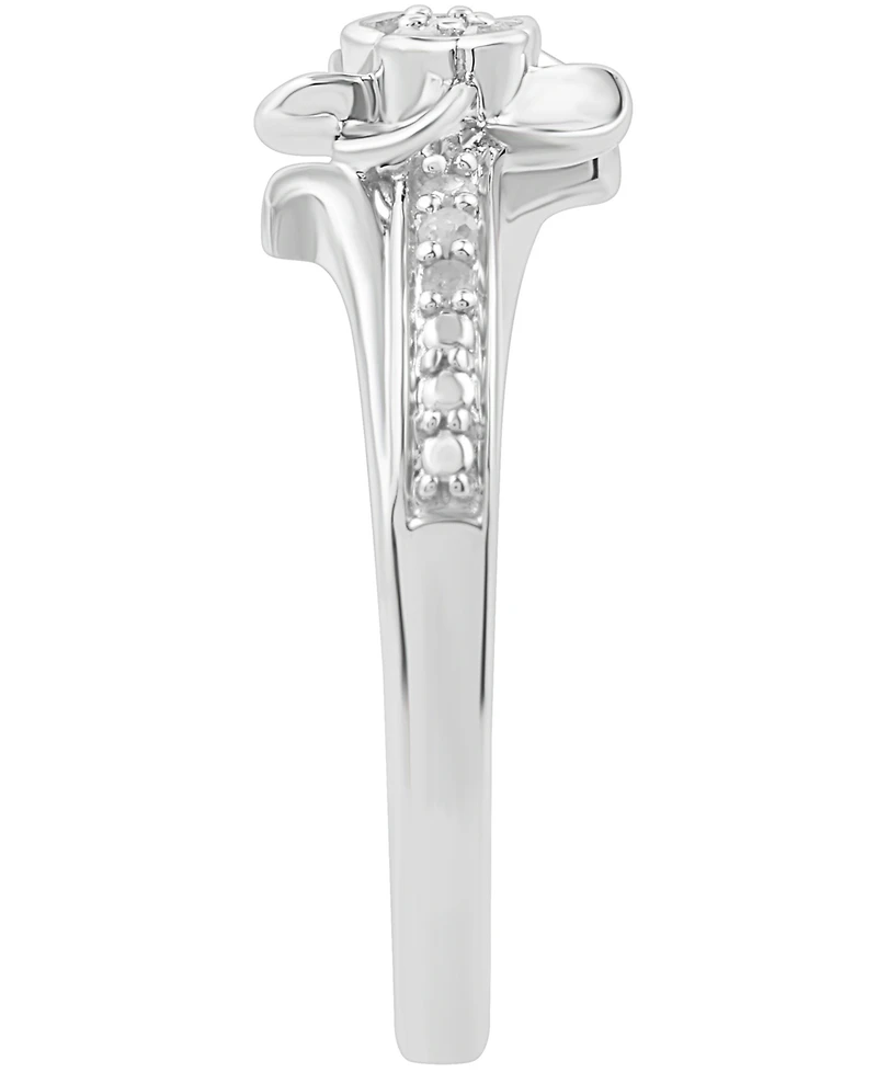 Diamond Flower Ring (1/10 ct. t.w.) Sterling Silver