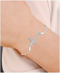 Diamond Cross Bolo Bracelet (1/6 ct. t.w.) in Sterling Silver