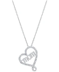 Diamond Mom 18" Pendant Necklace (1/10 ct. t.w.) in Sterling Silver