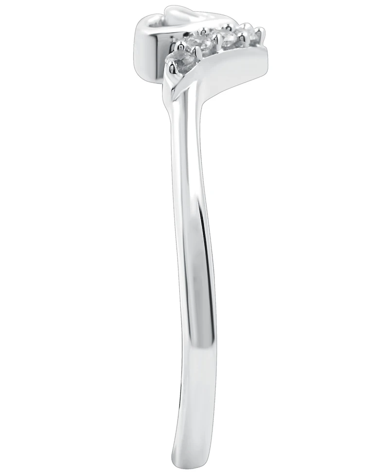 Diamond Interlocked Heart Ring (1/10 ct. t.w.) Sterling Silver