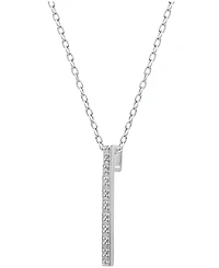 Diamond Bar Pendant Necklace (1/10 ct. t.w.) in Sterling Silver