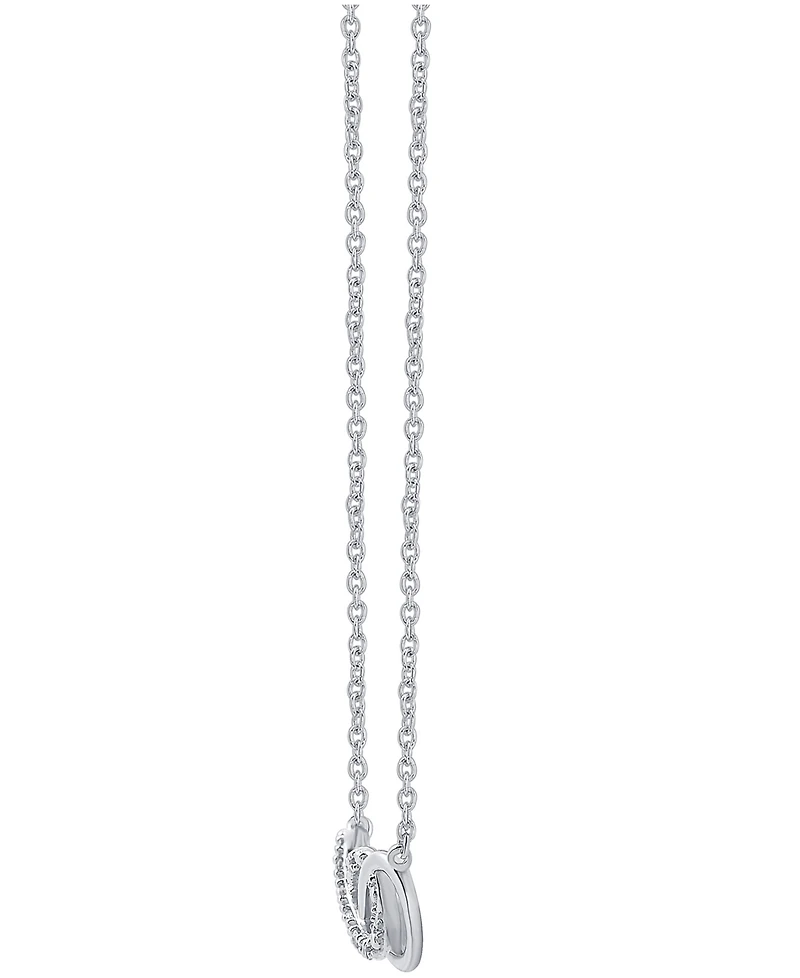 Diamond Double Infinity Pendant Necklace in Sterling Silver (1/10 ct. t.w.)