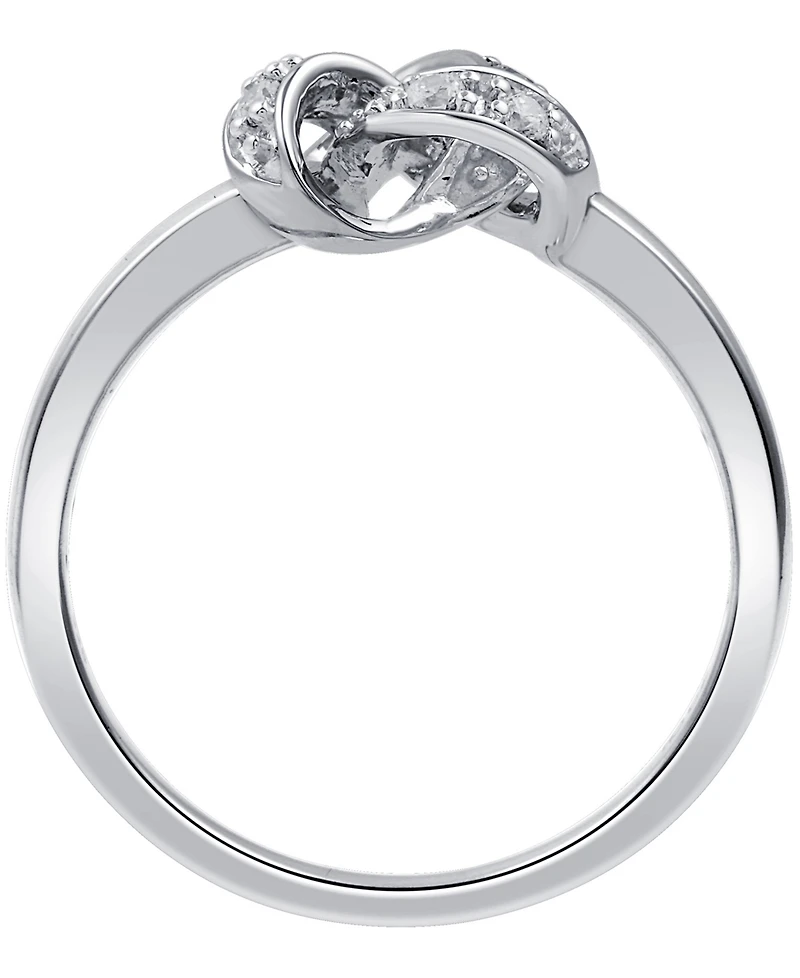 Diamond Love Knot Ring Sterling Silver (1/10 ct. t.w.)