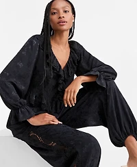 And Now This Women's Balloon-Sleeve Ruffle-Jacquard Blouse, Macy's Exclusive