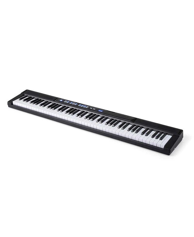 Costway 88-Key Electric Piano Keyboard with Adjustable Stand Stool, Light-up Keys & Buttons