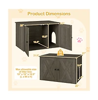 Ruie Hidden Cat Litter Box Enclosure End Table with Removable Divider