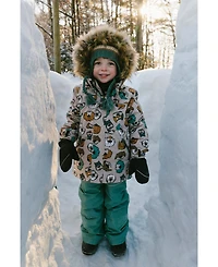 Deux par Little and Big Boy 6-8 Two Piece Discover Snowsuit Printed with Dogs