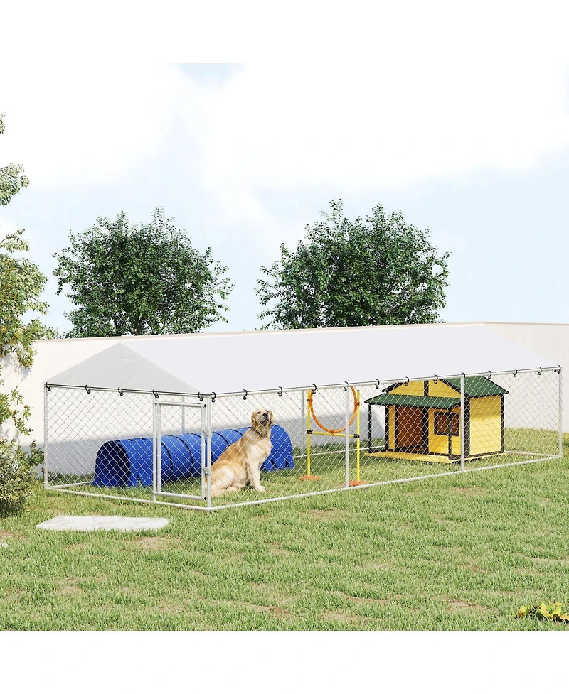 Ruie Outdoor Dog Kennel Dog Run for Large Dogs with Waterproof Roof